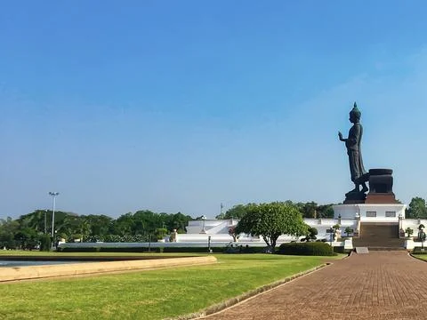 Walking Buddha Monument at Phutthamonthon Stock Photos