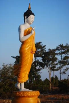 Walking buddha statue Stock Photos