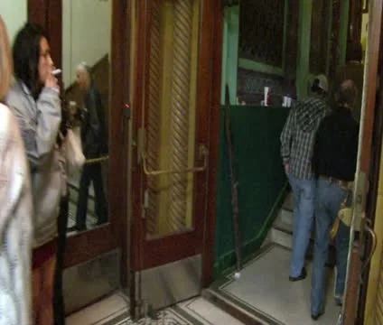 Walking In Building With Security Stock Footage 10790757