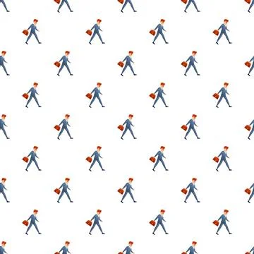 Walking businessman pattern representing routine work life Stock Illustration