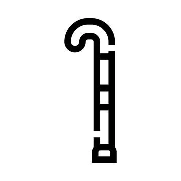 Walking cane assisting elderly mobility icon design Stock Illustration