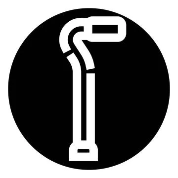 Walking cane mobility aid icon design Stock Illustration