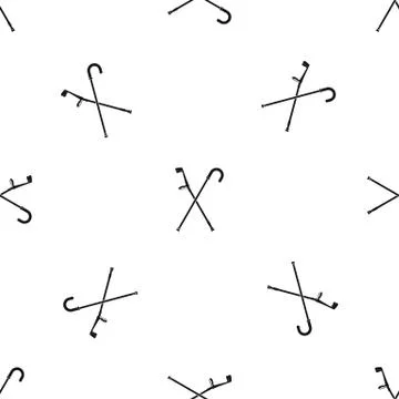 Walking cane pattern seamless black Illustrazione stock