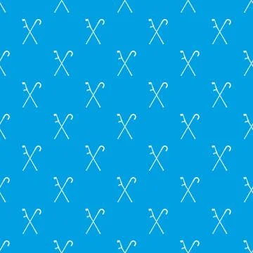 Walking cane pattern seamless blue Stock Illustration