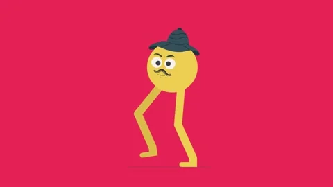 Walking Cartoon Man Stock Footage 142754759