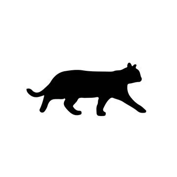 Walking Cat silhouette Stock Illustration