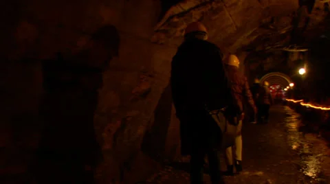 Walking cave mine 03 Video stock 35618376