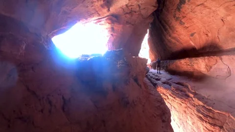 Walking in the Cave Window Stock Footage 279430111