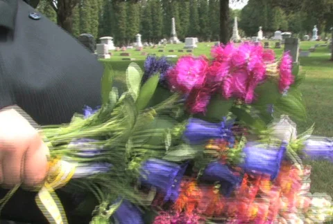 Walking in Cemetery 2 Stock Footage 530549