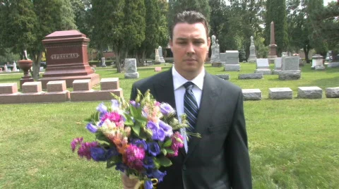 Walking in Cemetery 3 Stock Footage 530080