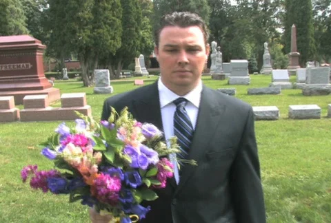 Walking in Cemetery 3 Stock Footage 530548