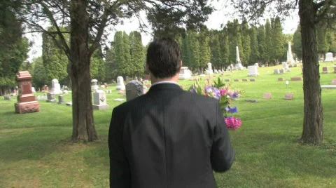 Walking in Cemetery 4 Stock Footage 530078