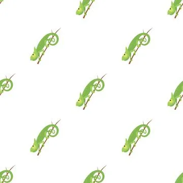 Walking chameleon pattern seamless vector Stockillustratie
