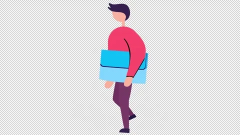 Walking Character with Briefcase Stock Footage 321871399