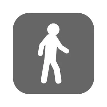 Walking Child vector icon. Style is flat symbol, rounded angles, white Stock Illustration