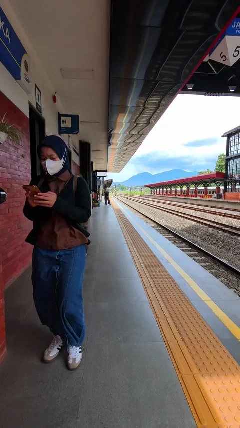 Walking into the Cicalengka Station area Stock Footage 330711875