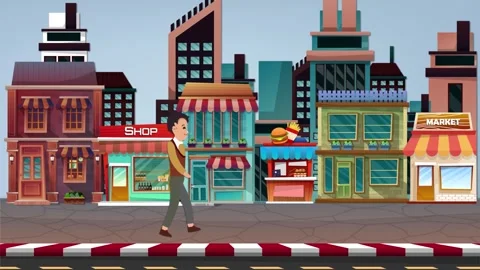 Walking in a city Stock Footage 268575341