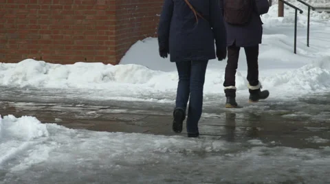 Walking City Snow Stock Footage 65050916