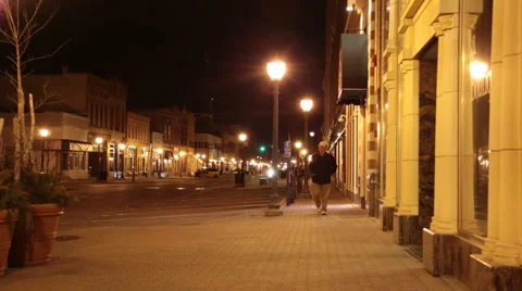 Walking city streets at night Video stock 64359265