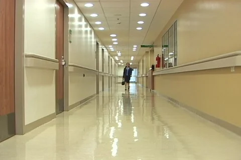 Walking in a clean hallway Stock Footage 157561