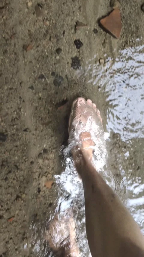 Walking in A Clear River in Indonesia Stock Footage 324351416