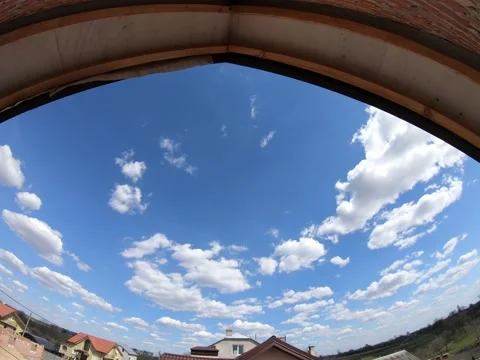 Walking clouds in blue sky Stock Footage 145017087