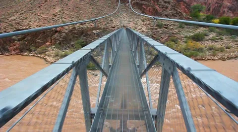 Walking Colorado River Bridge Stock-Footage 33445505
