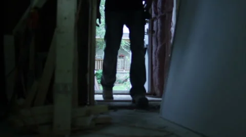 Walking into Construction Site 库存影片 40647823