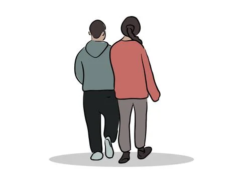 Walking Couple Vector illustration Stock Illustration