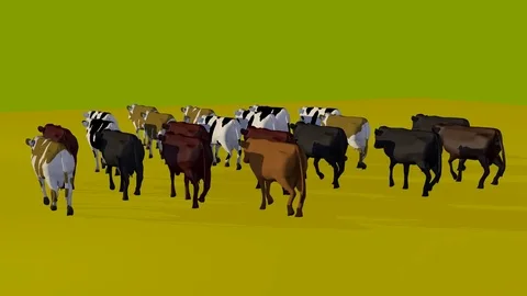 WALKING COWS BACK LEFT VIEW Vídeos de archivo 74944504