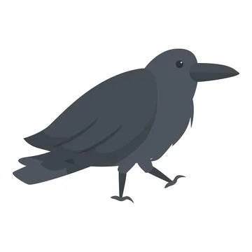 Walking crow icon cartoon vector. Feather tattoo イラスト素材