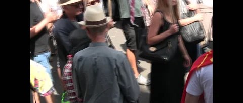 Walking Crowd Marching for Gaza on August 9 2014 London UK Stock Footage 144325025