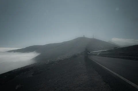 Walking in darkness with a clear sky Stock Photos