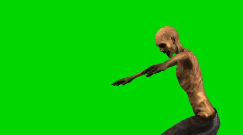 Walking dead undead zombie walk walk  - seperated on green screen Vídeos de archivo 33862588