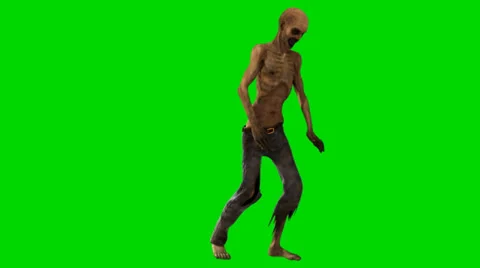 Walking dead undead zombie walk walk  - seperated on green screen 動画素材 33862878