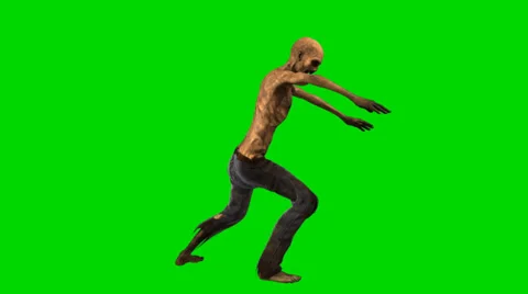 Walking dead undead zombie walk walk  - seperated on green screen 動画素材 33862903