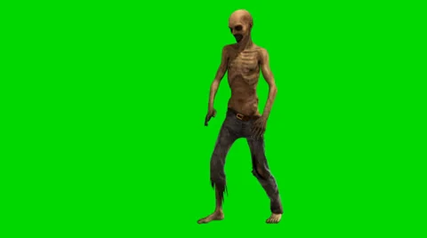 Walking dead undead zombie walk walk  - seperated on green screen Vídeo Stock 33862907