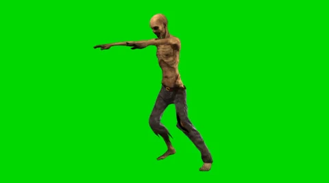 Walking dead undead zombie walk walk  - seperated on green screen Vidéo 33862923
