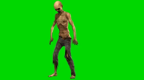 Walking dead undead zombie wird erschossen  - seperated on green screen Stock Footage 33862790