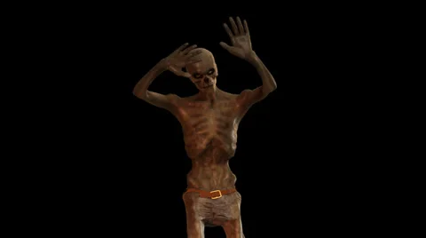 Walking dead zombie strikes against a disk - pre keyed for fast and easy use 스톡 동영상 34365380