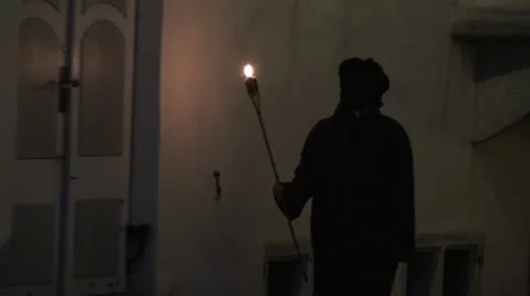 Walking death with torch 動画素材 22244709