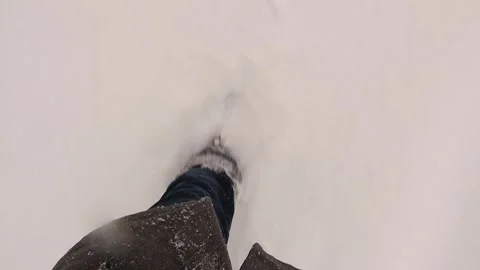 Walking on Deep Snow with Crisp Breaths: Immersive Winter Soundscape Experience Stock Footage 293717840
