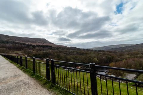 Walking on Derwent Valley Water Board in Peak District UK Stock Photos