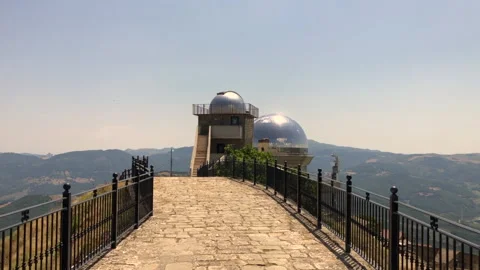 Walking in the direction of the astronomical observatory Stock Footage 167844078