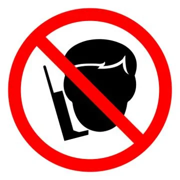 Walking Do Not Use Mobile Phone Symbol Sign, Vector Illustration, Isolate On  Stock Illustration