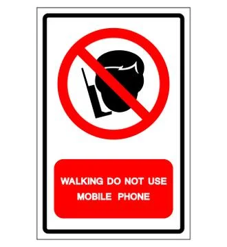 Walking Do Not Use Mobile Phone Symbol Sign, Vector Illustration, Isolate On  Stock Illustration