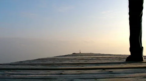 Walking on the dock Stock Footage 835594