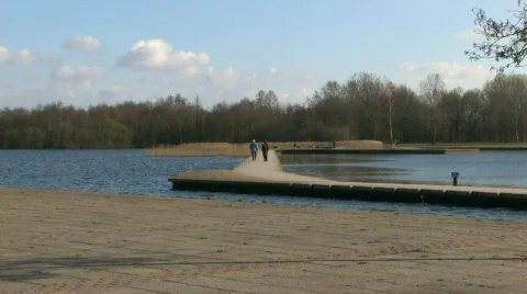 Walking the dog 1 Stock Footage 351703