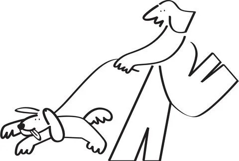 Walking a Dog Illustration Stock-Illustration