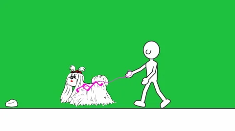 Walking Dog (Minimalist Animation): Loop + Matte Video stock 43387501